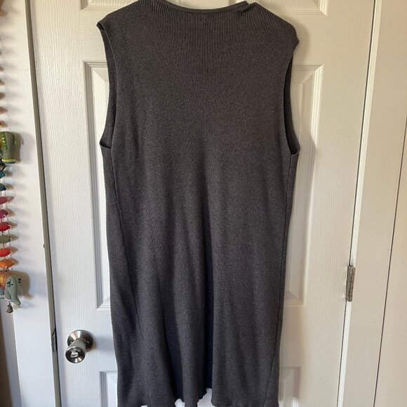 Women's, Open Front Knit Tunic Vest, Gray, Extra Large (XL) - Picture 2 of 5